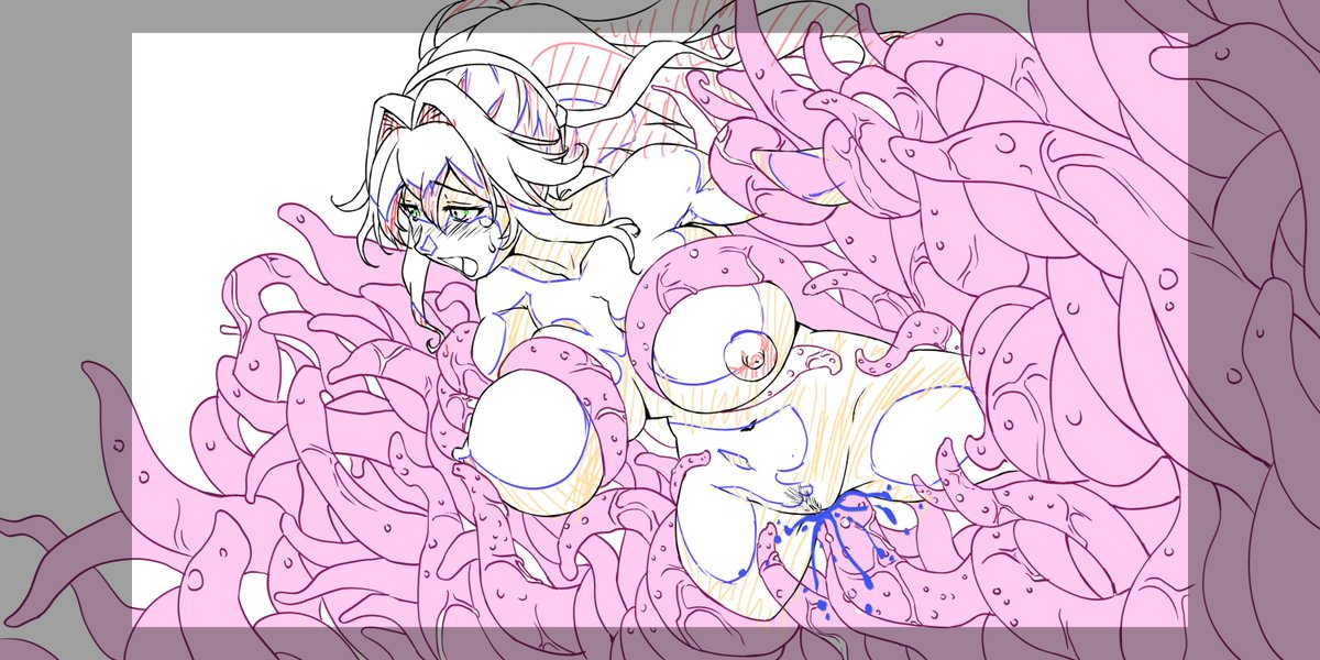 触手同士が喧嘩してるのとかも描いたけどボツにしたりしまた