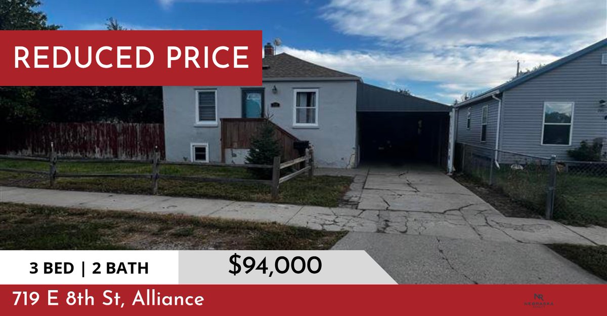 Forrest_sells's tweet photo. 📍 Reduced Price 📍 This recently reduced home at 719 E 8th St in Alliance won't last long, so, don't wait to set up a showing! Reach out here or at (308) 763-1305 for more information!

Proudly Serving All of Western Nebraska!! https://t.co/pgOVRPWiZv https://t.co/moikC5rbPv