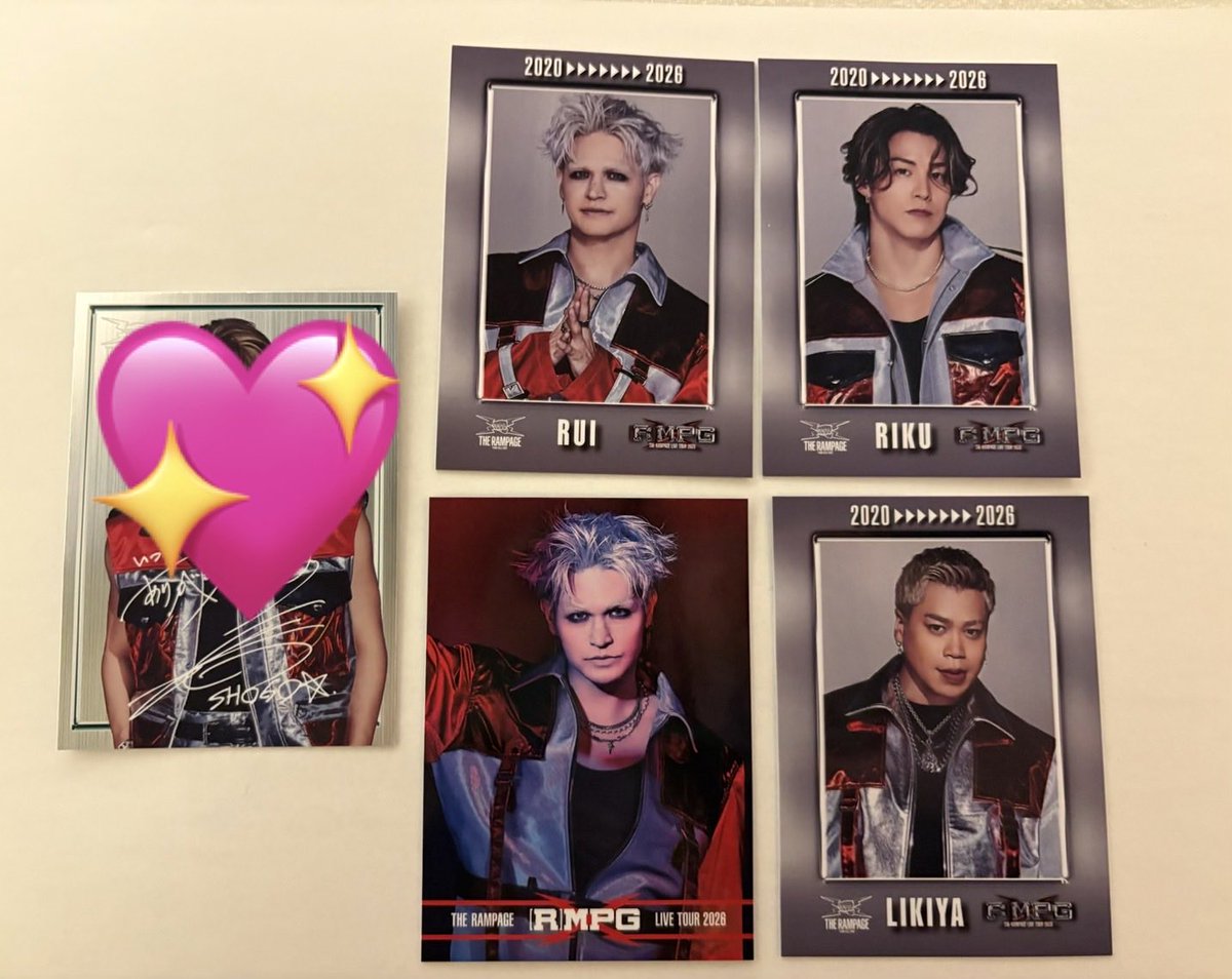 mina662288's tweet photo. THERAMPAGE LIVE TOUR 2026 "(R)MPG" 
ランペ 交換 RMPG ラバーネックレス フォトカ　アクスタ

【譲】フォトカ→RIKU、与那嶺、LIKIYA
ネックレス→岩谷、龍
アクスタ→RIKU

【求】同種　藤原樹

2/28,3/8などランペ現場、又は神奈川��京での交換又は郵送 https://t.co/aM4ovyk5yF