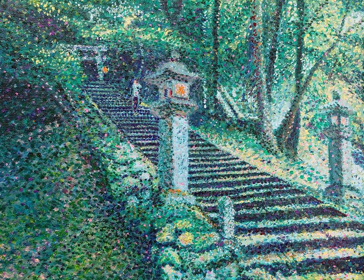 油彩画 #点描画 #風景画 #油絵 #art #絵柄が好みって人にフォローされたい