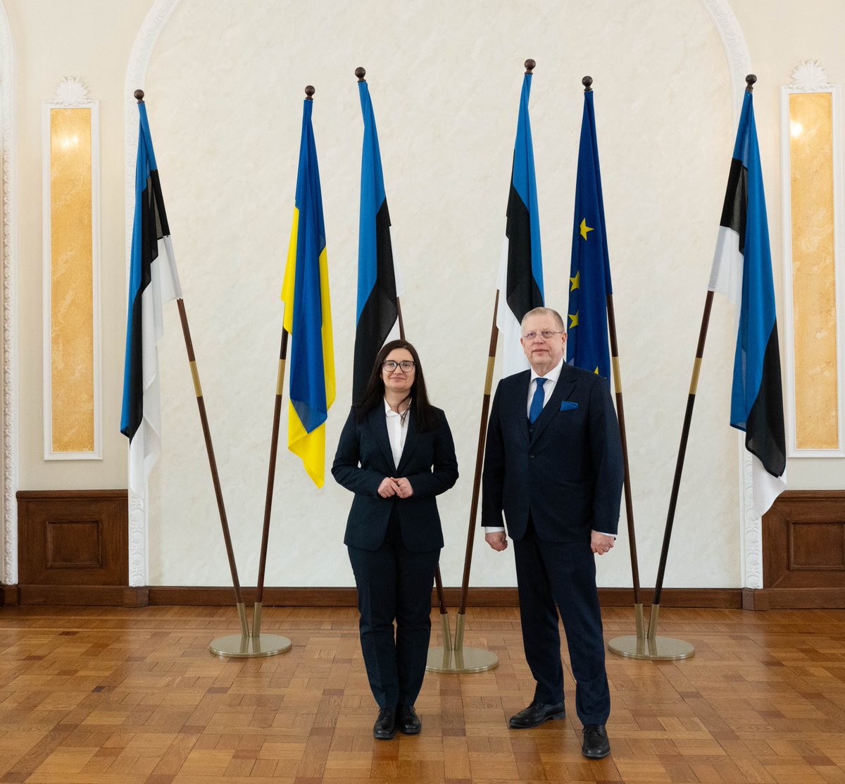 Riigikogu's tweet image. Head of the EU Affairs Committee Peeter Tali met with #Moldova’s Minister for EU Integration, @cgherasimov: The EU must enlarge. The Moldovan people have repeatedly chosen the European path at the ballot box. Estonia supports Moldova’s and Ukraine’s accession to the EU. 🇪🇪🇲🇩🇪🇺