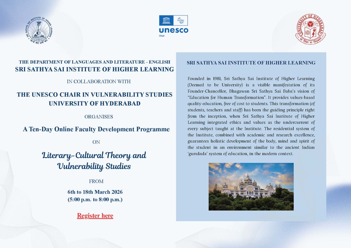 Sri Sathya Sai Institute of Higher Learning tweet media