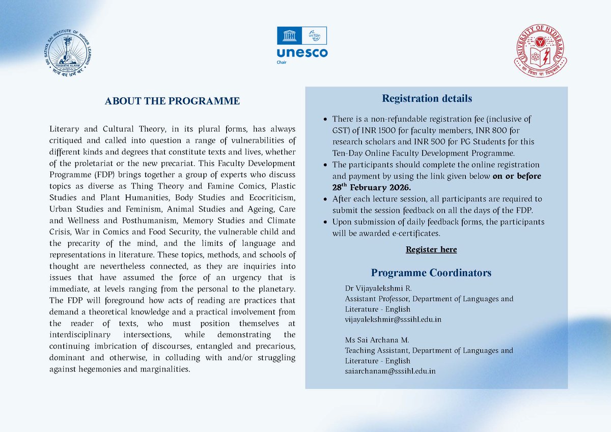 Sri Sathya Sai Institute of Higher Learning tweet media