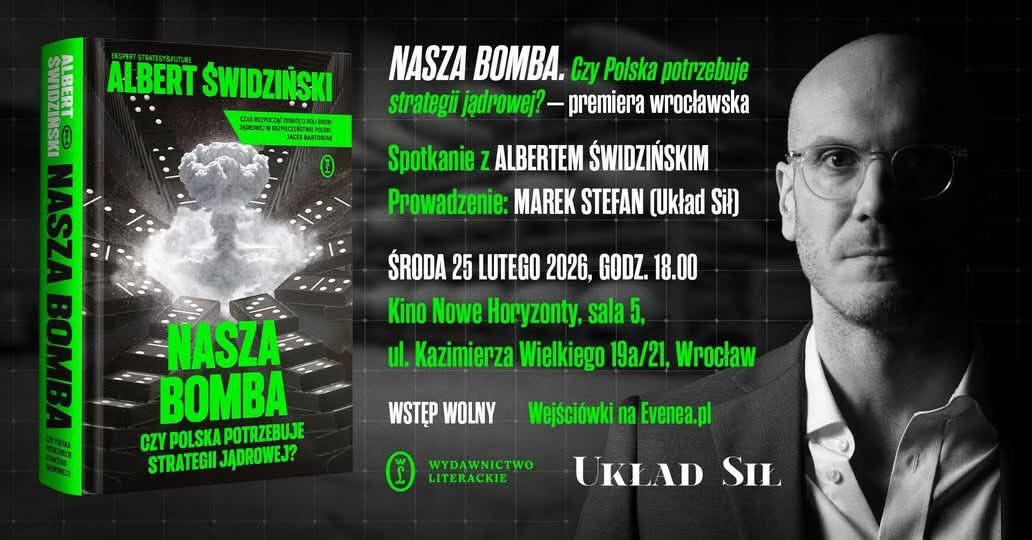 A już 25.02.2026 premiera Naszej Bomby - i spotkanie autorskie we Wrocławiu. W roli prowadzącego <a href="/MStefan92/">Marek Stefan</a>!

📍Wrocław
🗓️Środa, 25.02.2026
⏰18:00