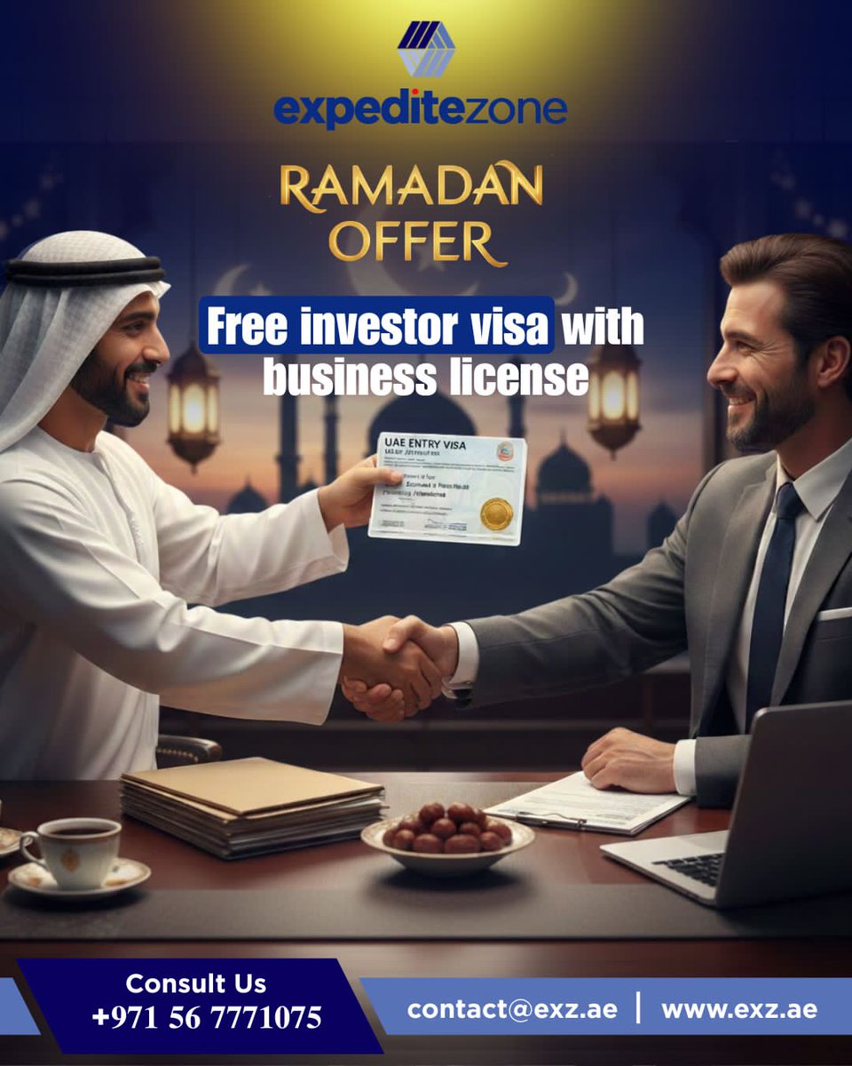 exzdubai's tweet photo. If you're a UK or India-based investor or digital nomad looking to expand globally, Dubai might be your smartest move yet.

With a Dubai business license, you can unlock your investor visa and legally live, work, and scale in one of the world’s fastest-growing business hubs. https://t.co/CP0vm0MCVI