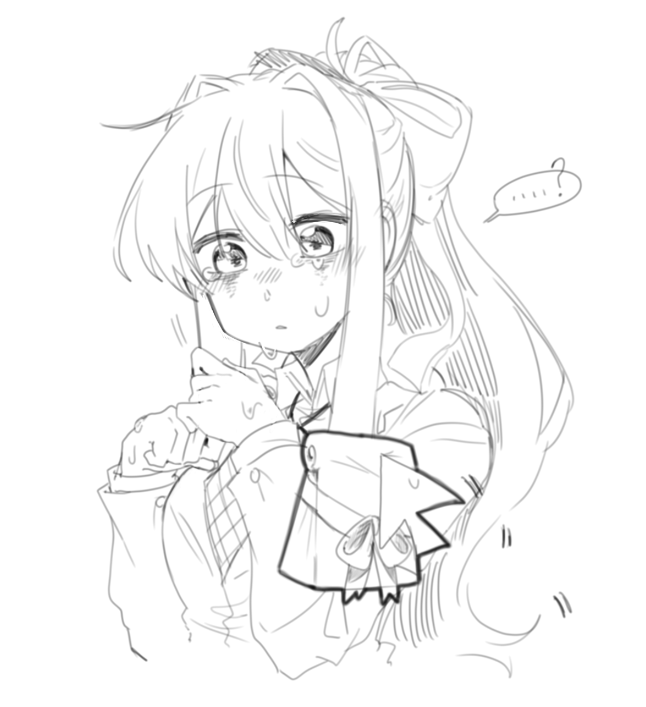 우는 모니카한테 선물주기