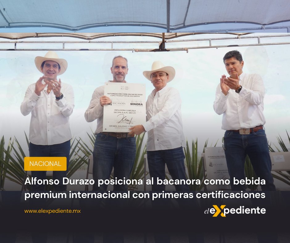 Alfonso Durazo posiciona al bacanora como bebida premium internacional con primeras certificaciones
Opodepe, Sonora; 10 de febrero de 2026.- Con visión estratégica orientada al desarrollo económico, la identidad regional y la proyección turística internacional, el gobernador