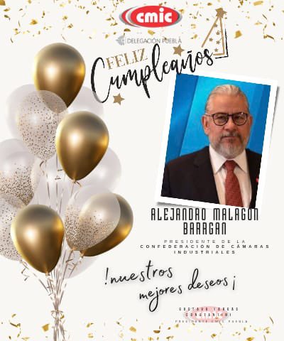 En este día tan especial, desde la <a href="/PueblaCMIC/">CMIC Puebla</a>, queremos unirnos con entusiasmo a las muchas felicitaciones que estás recibiendo por parte de la familia industrial mexicana. Tu liderazgo firme, visionario y comprometido ha sido clave para fortalecer la representación del sector