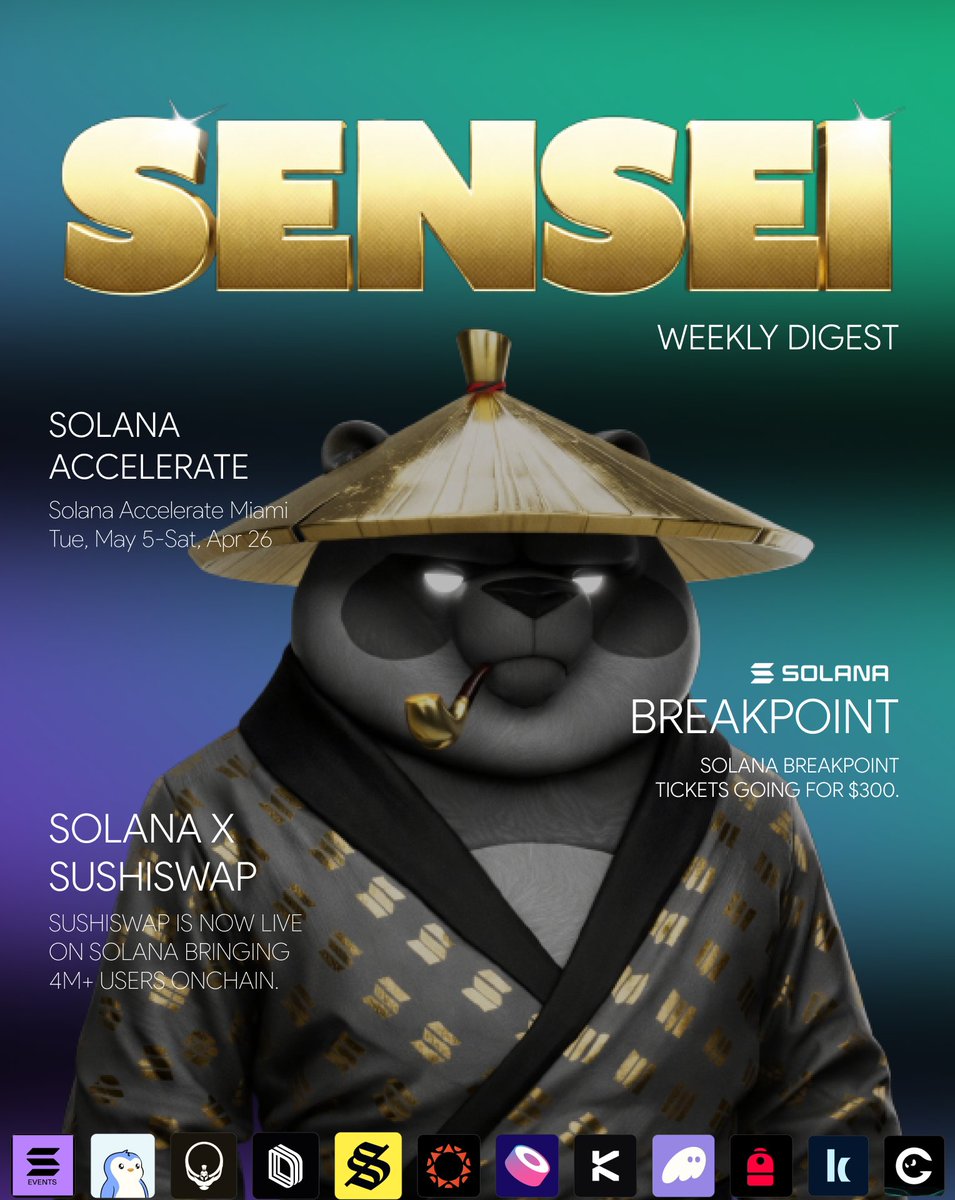 SolanaSensei's tweet photo. Solana Weekly Digest

- @SolanaConf APAC concluded, Solana Accelerate in Miami next
- @GhostwareOS to launch new update, Ghostsend.
- @pudgypenguins launches Pengu Visa Card with @KASTxyz & @Visa
- @Backpack dropped their tokenomics.
- @DriftProtocol announced equity perps on it's platform on solana soon.
- @Titan_Exchange announced private swaps coming soon
- @solflare announced: Now, spend any SOL token or RWA with their card
- @SolanaConf $300 ticket discount ends today.
- @heliuslabs announced their new Wallet API (Beta)
- @SushiSwap is live on solana
- @Solana Privacy Hack Closing Ceremony, Friday 13th. 6pm UTC
- @phantom wallet introduces Phantom Chat, a new social feature
- @kamino announces off-chain collateral with custodial integration through @Anchorage, piloting with @Solana_Company