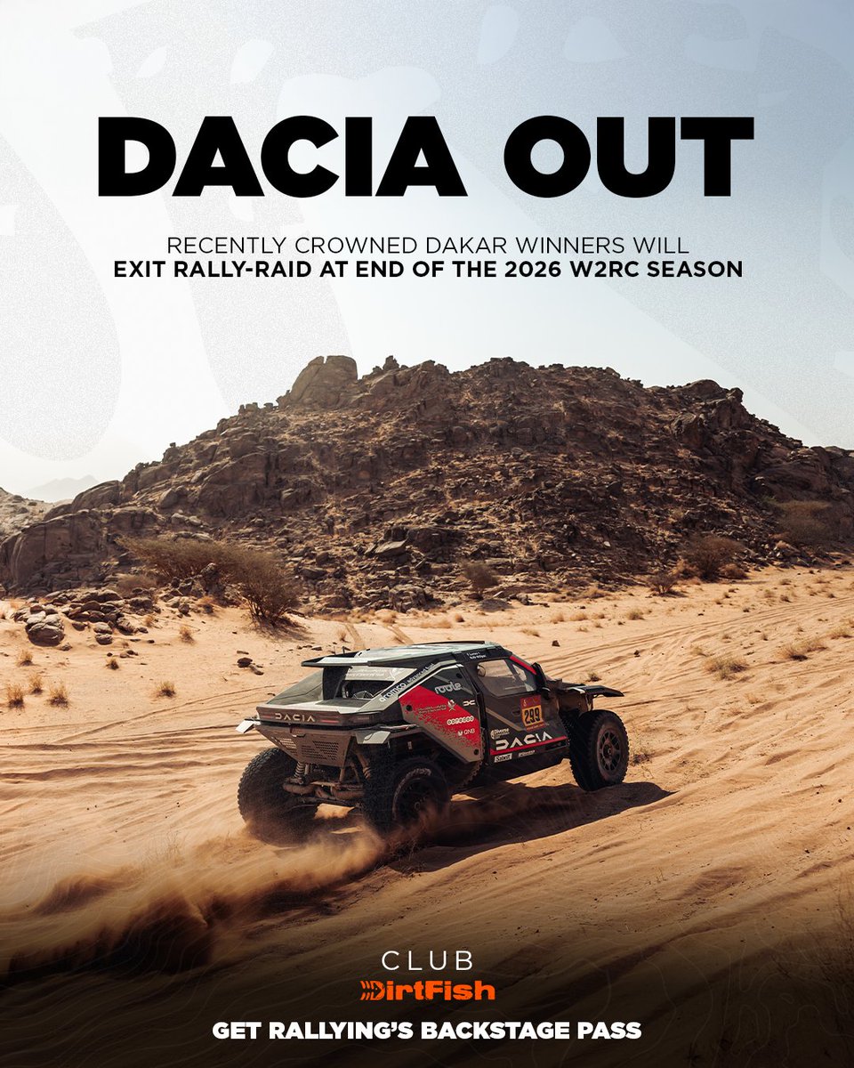 ⚠️ Dacia's Dakar-winning rally-raid program will come to an end at the conclusion of the 2026 season

It was originally set to contest Dakar 2027 but will now wrap up its program ahead of schedule 🙅‍♂️