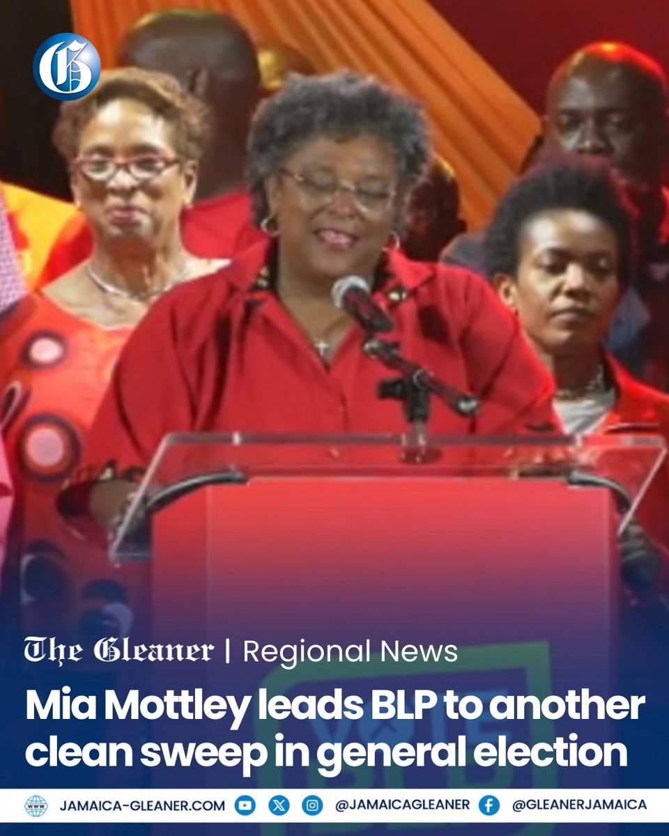Prime Minister Mia Mottley has become the second Caribbean politician to win all the seats in a national parliament on three occasions as she led her Barbados Labour Party to yet another whitewash of her opponents.

Read more: jamaica-gleaner.com/article/world-… #GLNRToday