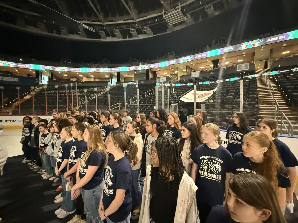 So very proud of our singers who performed at the Swamp Rabbit hockey game!