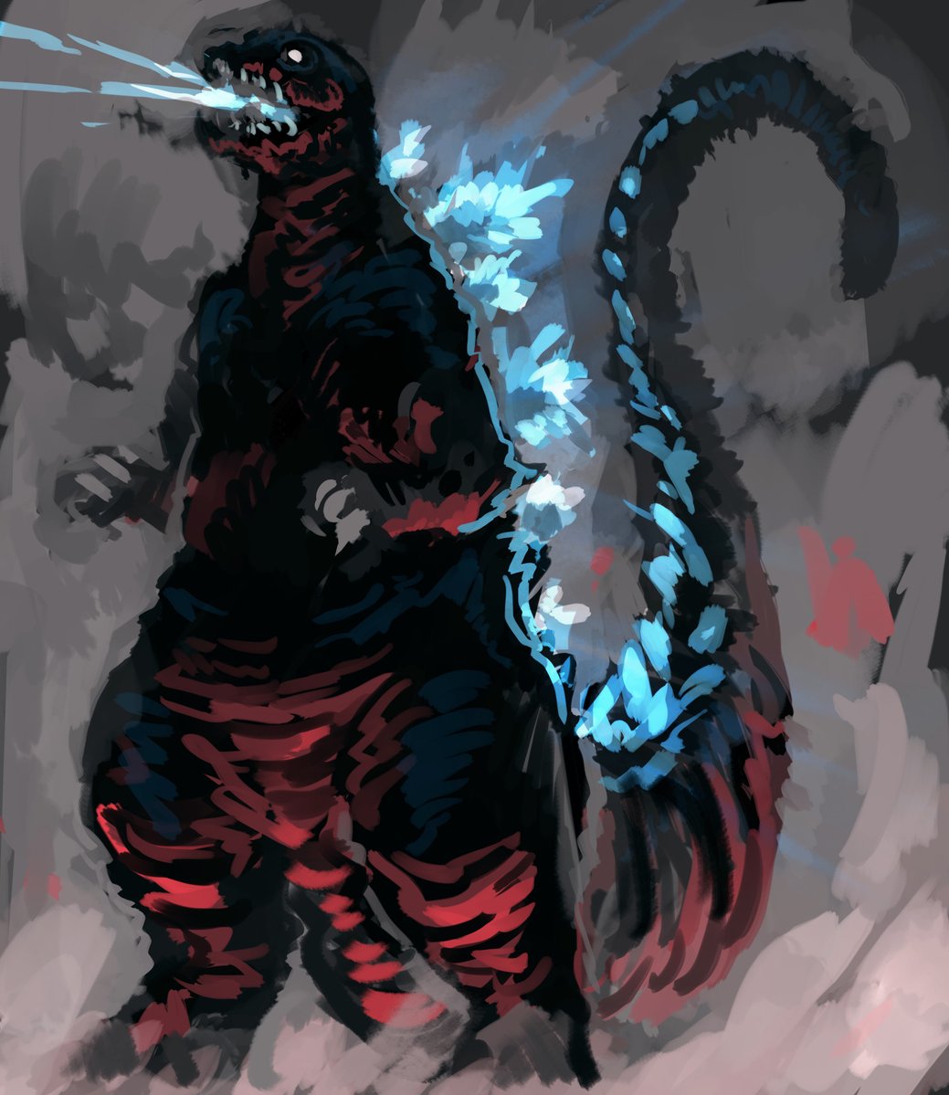 #私はこういう絵を描いています 
怪獣絵描きです!! 