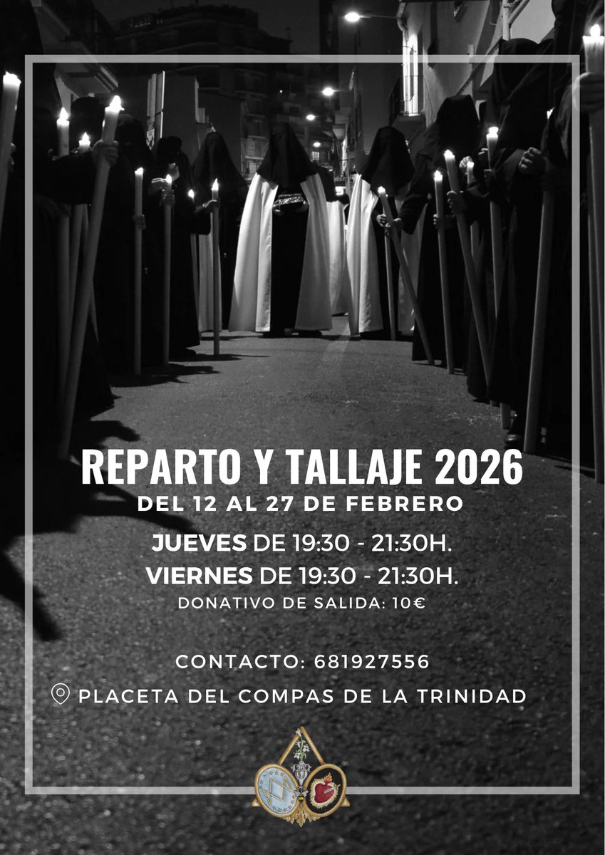 GPResignacion's tweet photo. ℭ𝔲𝔞𝔯𝔢𝔰𝔪𝔞 | En la tarde de hoy comenzamos con el reparto y tallaje de cara a nuestra próxima salida procesional 
¡Se nazareno e ilumina su camino! 

#CofradíasMLG https://t.co/NRRVmlj1qn