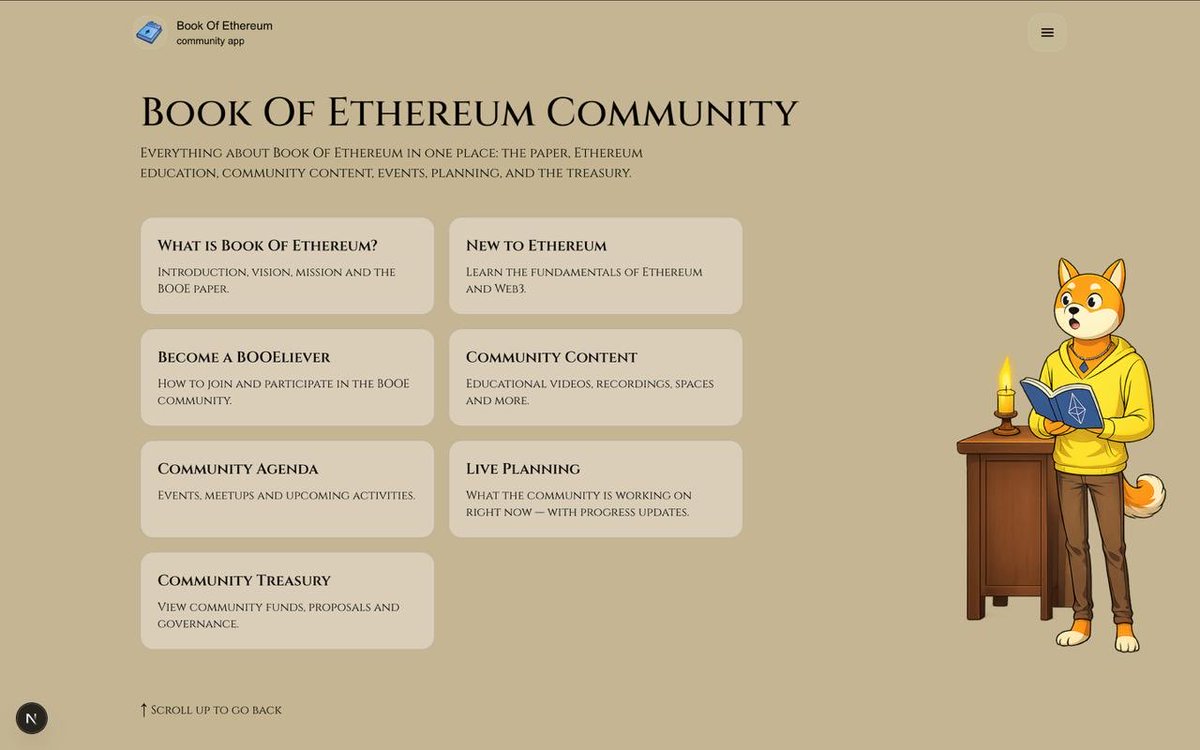 <a href="/VitalikButerin/">vitalik.eth</a> <a href="/Cryptotarzan19/">shibatarzan.booe.eth</a> from <a href="/Bookof_Eth/">The Book of Ethereum 📘</a> is building an onboarding app designed to make entering crypto smoother and more intuitive. Think easier wallet setup, guided first steps, and a clearer path into Web3.

I’d love to hear your input on it.