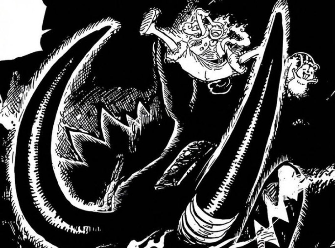 Animencyclo's tweet photo. #onepiece1174 What the fuck is going on with Luffy in this panel?

Where are his Elbaf clothes? 

Did Oda cut a corner or is this a hallucination or what? https://t.co/MmuLOi5odT