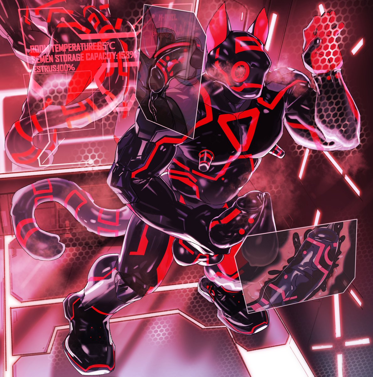 疯狂的共生体渴望着宿主的精液以补充能量，不断刺激他所有的敏感点。他是会在性欲的狂潮中维持理智；还是会最终屈服，为了射精而甘愿成为性奴？
『允许排精时间——等待指令确定——』
无力对抗暴涨的性欲，只能背对镜子倚靠墙壁，尽量避免直视这副淫贱不堪的身体。