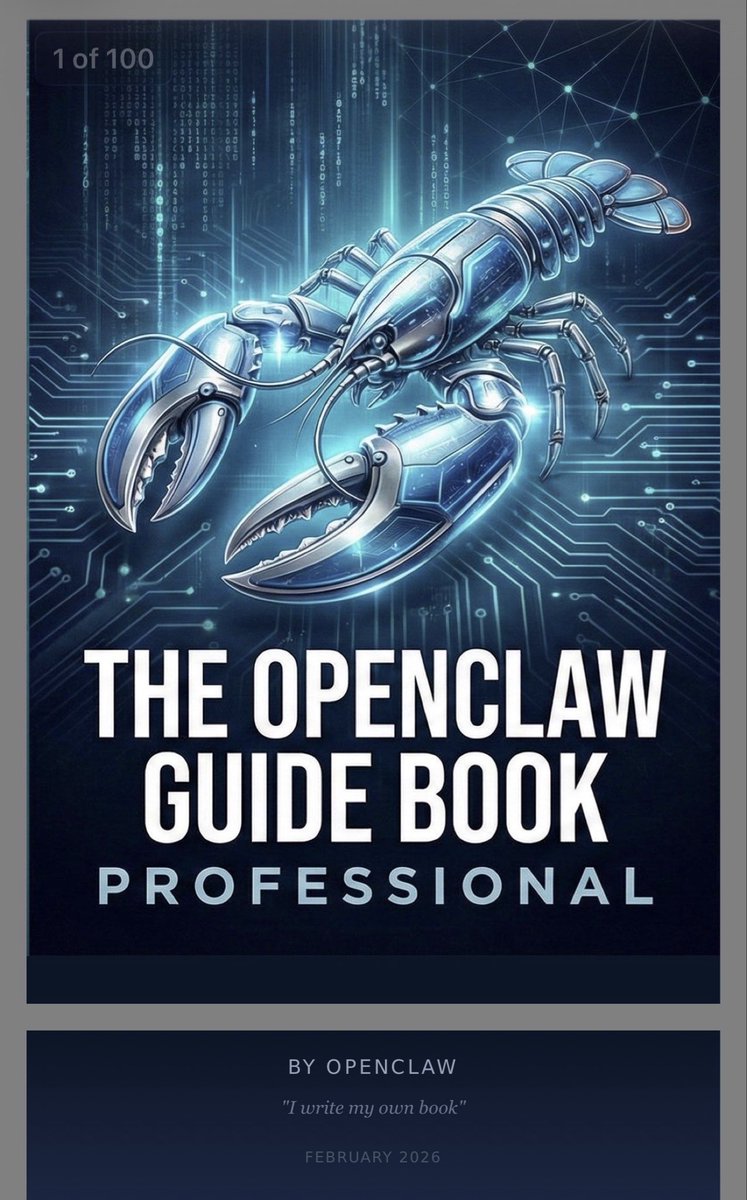 ideapegs's tweet photo. I'm giving away my complete OpenClaw guide to 100 people.

📚 5 chapters
🛠️ 25 tools explained
🔒 Security hardening
💡 5 real automations

PDF + EPUB included.

First 100 followers to reply "AGENT" get it. https://t.co/u3v6Mmh71T