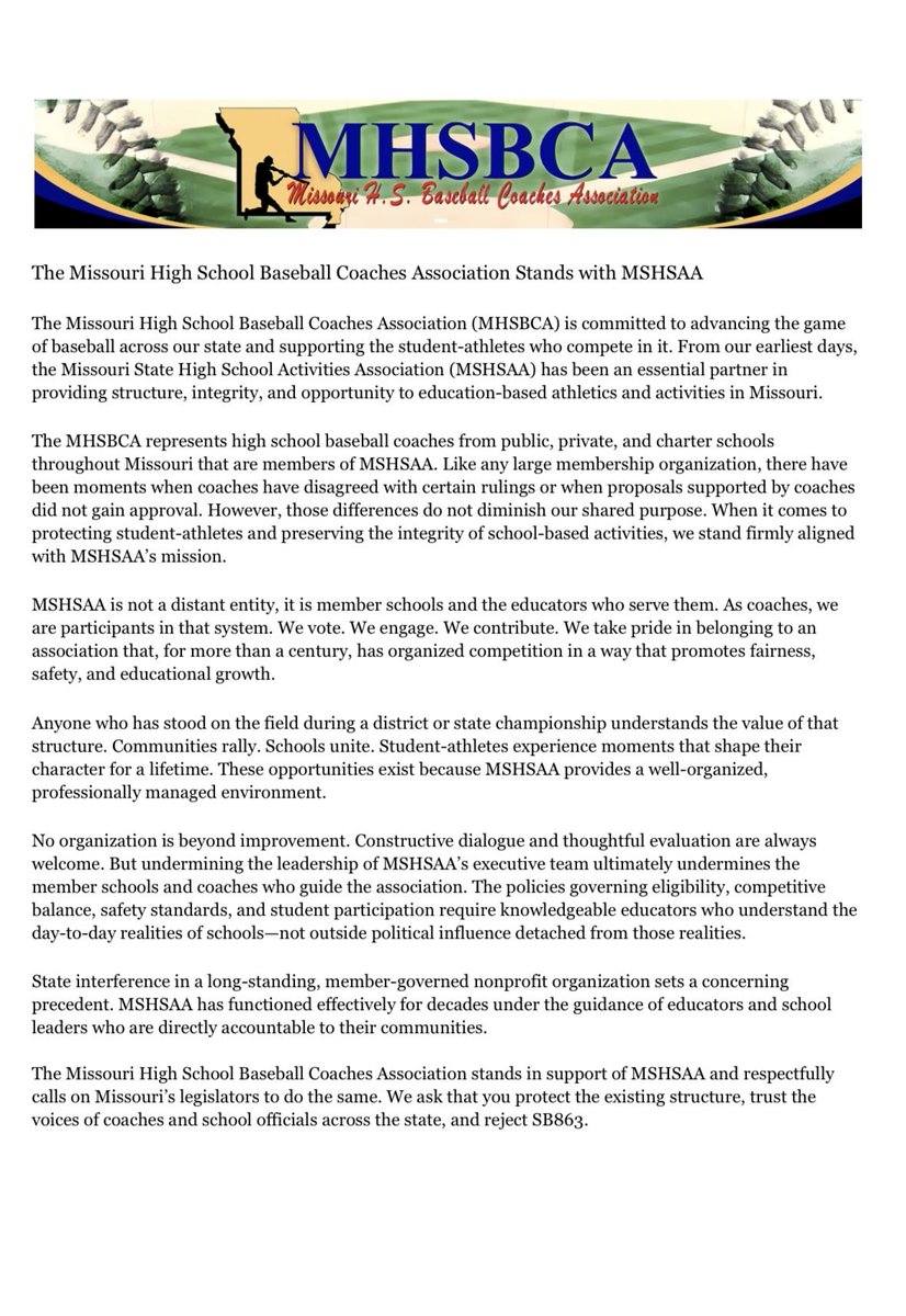 Mo HS Baseball Coaches Association tweet media
