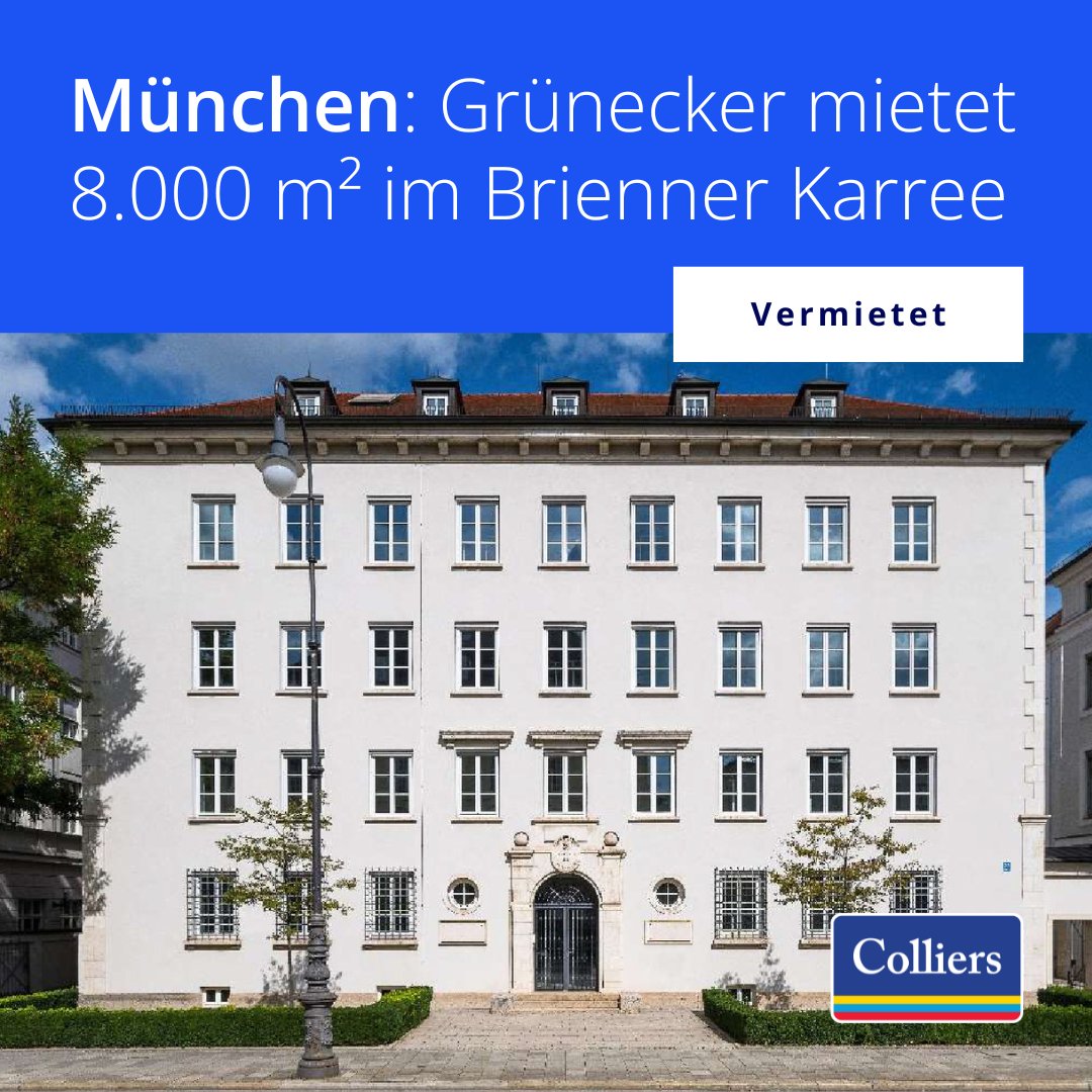 ColliersGermany's tweet image. #Dealtime in bester #Münchner Lage: Wir freuen uns, die Kanzlei Grünecker bei der Anmietung von über 8.000 m² #Bürofläche im Brienner Karree beraten zu haben. Eigentümerin des Objektensembles ist die Doblinger Unternehmensgruppe.

Alle Infos: colliers.de/presse/kanzlei…