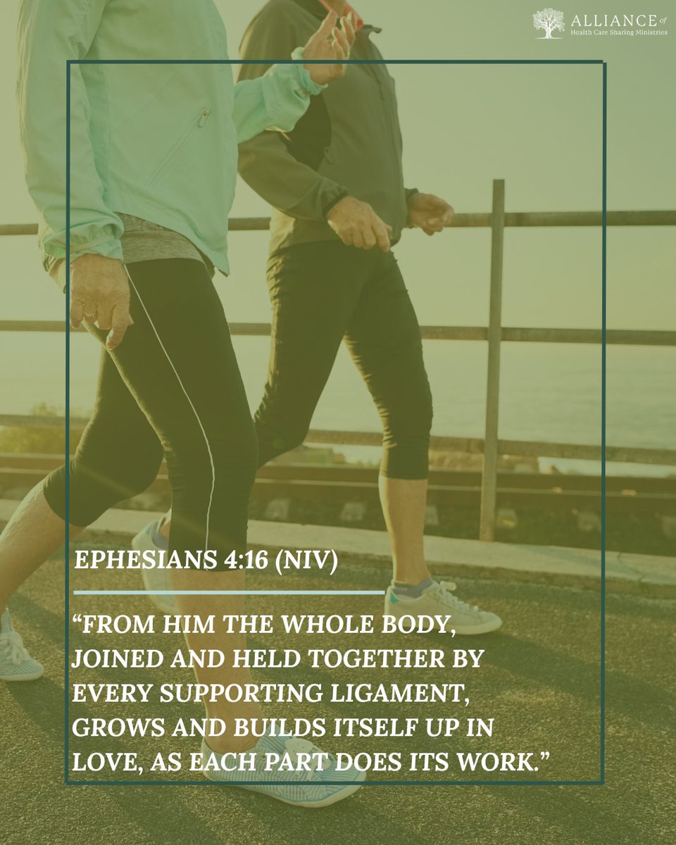 AllianceHCSM's tweet photo. HCSMs don't just come together to strengthen our physical bodies, but also the Body of Christ. When each of us receives the health care we need, we are better equipped to support God's Kingdom! 

#bodyofchrist #healthcaresharing https://t.co/J9dPNDxekK