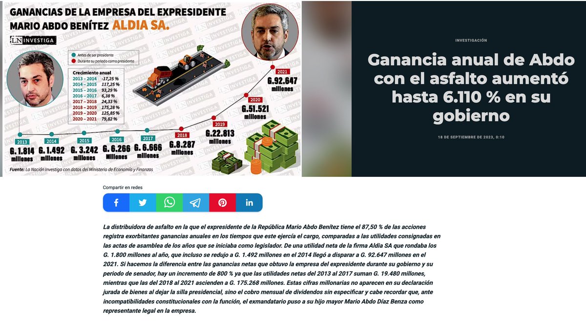 Para la gente,  "desastre ko Marito".
Para sus empresas, "el rey del asfalto".