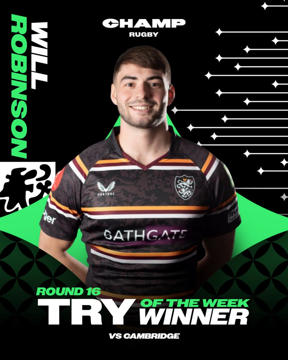 Champrugby's tweet photo. Caldy’s Will Robinson takes the Round 16 Try of the Week after a dazzling set-up from Charlie Hyde 🪩

After back-to-back nominations, he gets the recognition this time 👏 https://t.co/1UU81Huqwq
