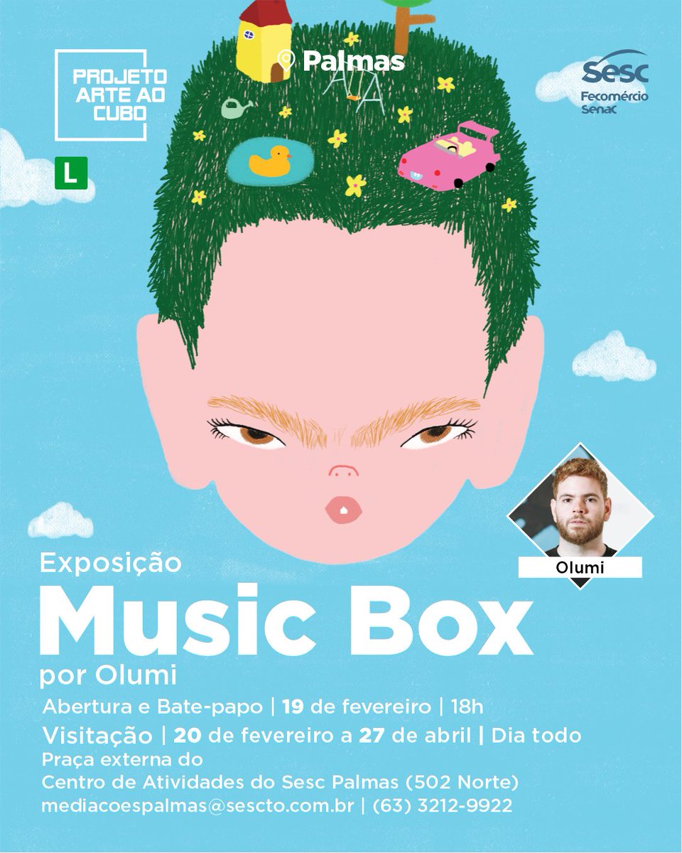 Quando a arte encontra o lúdico, a música acontece. 🎨🎶✨

“Music Box” é a primeira exposição de 2026 do projeto Arte ao Cubo! Esperamos por você para prestigiar a abertura e participar de um bate-papo com o artista Olumi.

🖼️ Visitação gratuita até o 27 de abril.