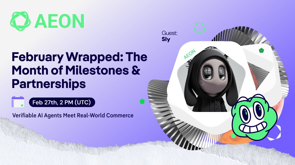 AEON_Community's tweet image. 🎤AEON Monthly Community AMA is loading....

We’re ready to answer community questions about all things to AEON, don't miss the chance to discuss with us.

🎁Leave your questions under the comment, 100 USDT for 10 constructive questions!
📆2PM UTC, Feb 27th

#AEON #AMA #AIPayment