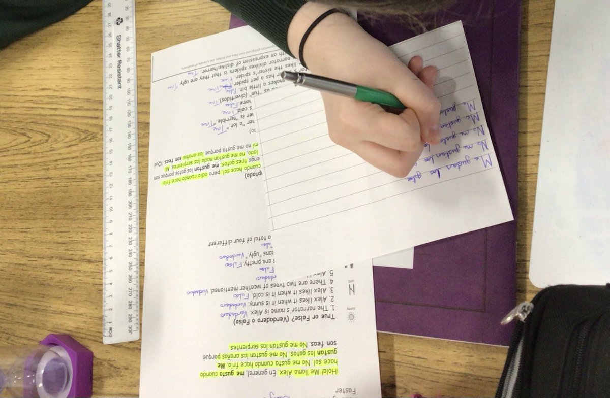 west_moors's tweet image. Year 8s excelled  at  their Spanish reading assessment today, focusing on likes  and dislikes  of  pets  and  weather  conditions. Using the "highlight what you know" technique kept engagement high. 🐾🇪🇸 #MFL #SpanishTeachers #Inclusion