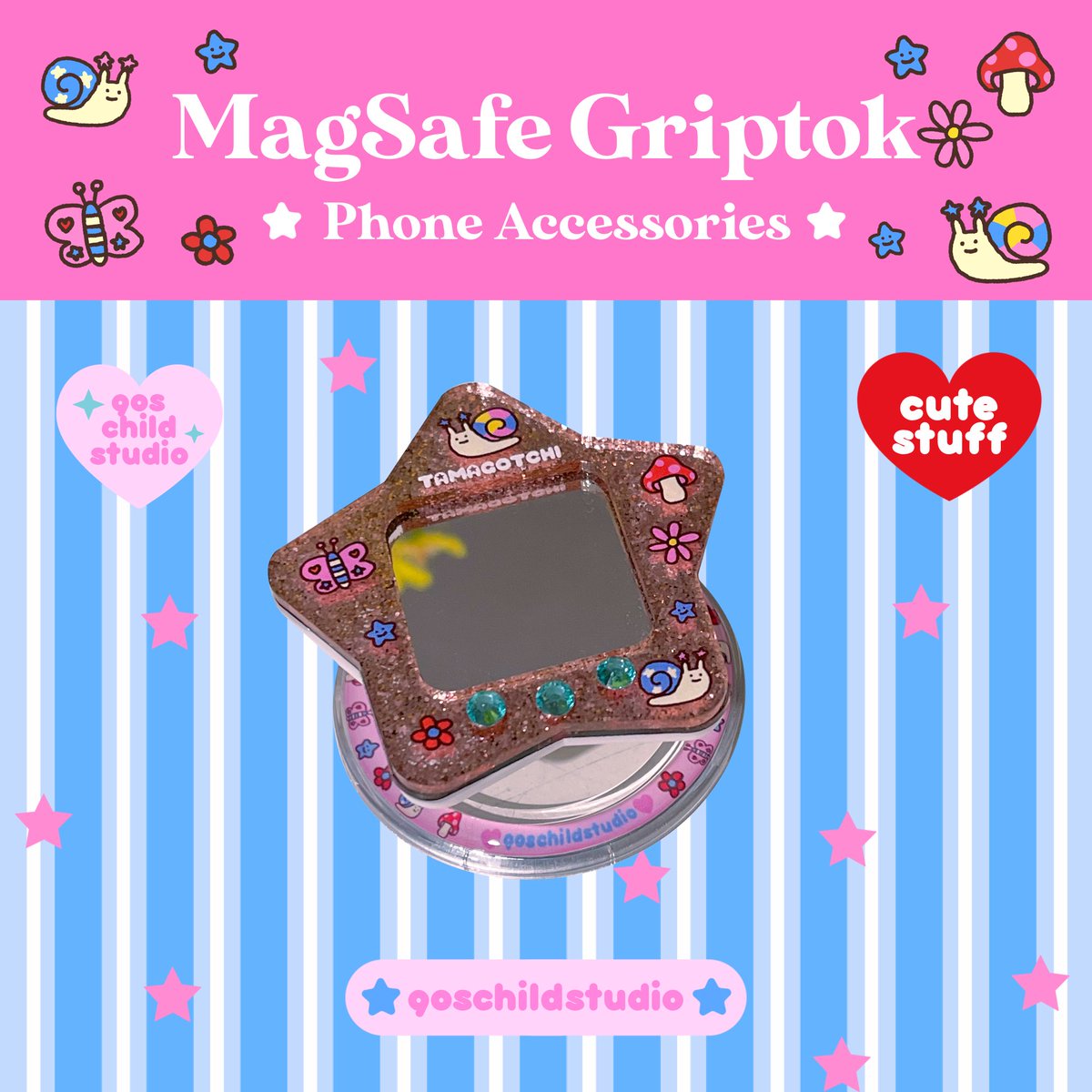 🌟🪞
Mirror MagSafe Griptok Star มีพร้อมส่ง 4 สี นะคะ
• Star yellow glitter
• Star blue glitter
• Star silver glitter
• Star pink glitter 
ขนาด 6 cm. ราคา 350.- 
* สี yellow glitter เป็นวัสดุอะคริลิคใส จะเห็นรอยกาวที่ประกบกับชั้นกระจก ไม่ใช่ตำหนินะคะ *