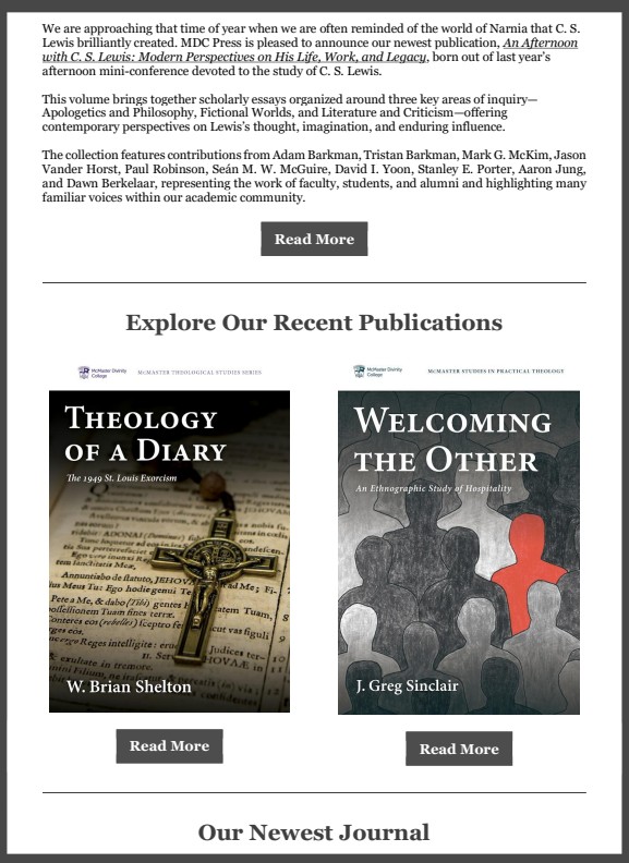 McMaster Divinity College Press tweet media