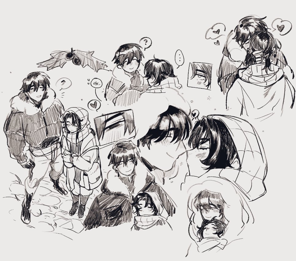 Michiroon's tweet image. Big family (doodles with @goodnightkigen )
