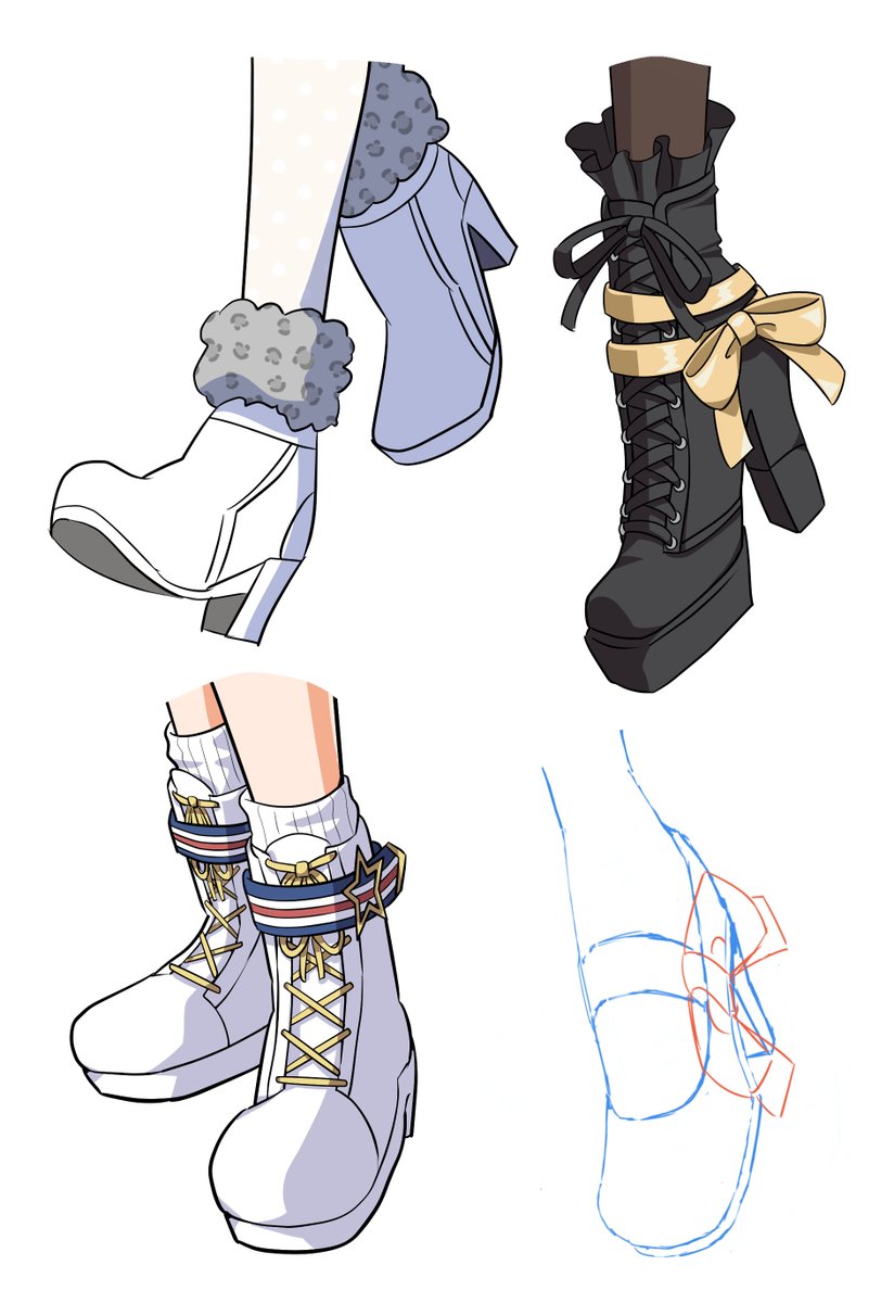 「どうやら自分は靴を描くのが好きっぽい(そして少し大きめに描く)…今描いてるのは星」|85のイラスト
