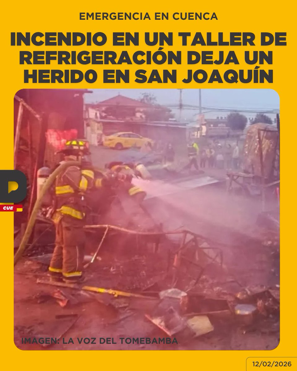 Un incendio estructural se registró la madrugada de este jueves en un taller de refrigeración, en la parroquia San Joaquín. El Cuerpo de Bomberos de Cuenca controló las llamas y confirmó una persona her1da, quien recibió atención en el lugar. Las causas del siniestr0 y los daños