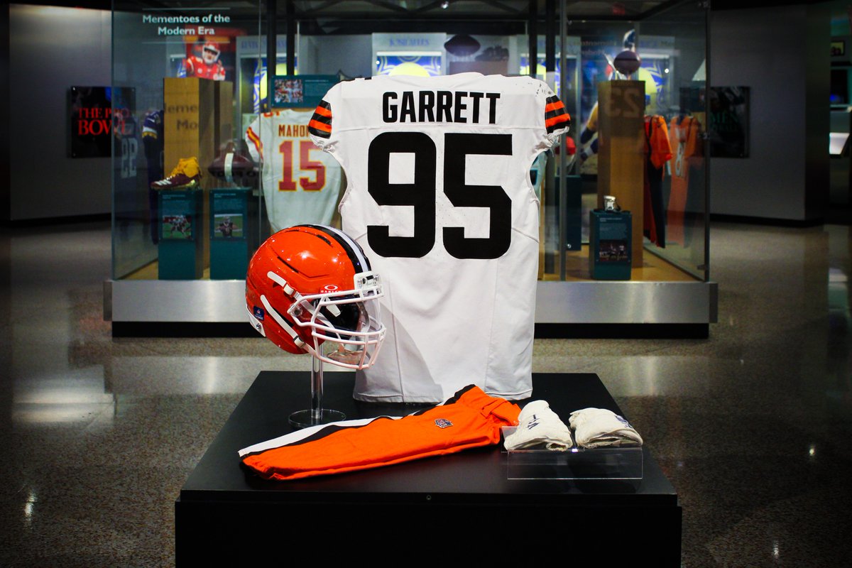 Come see the Defensive Player of the Year’s donated uniform he wore when he set the NFL single season sack record with 23 sacks on display now. <a href="/Browns/">Cleveland Browns</a> <a href="/Flash_Garrett/">Myles Garrett</a>