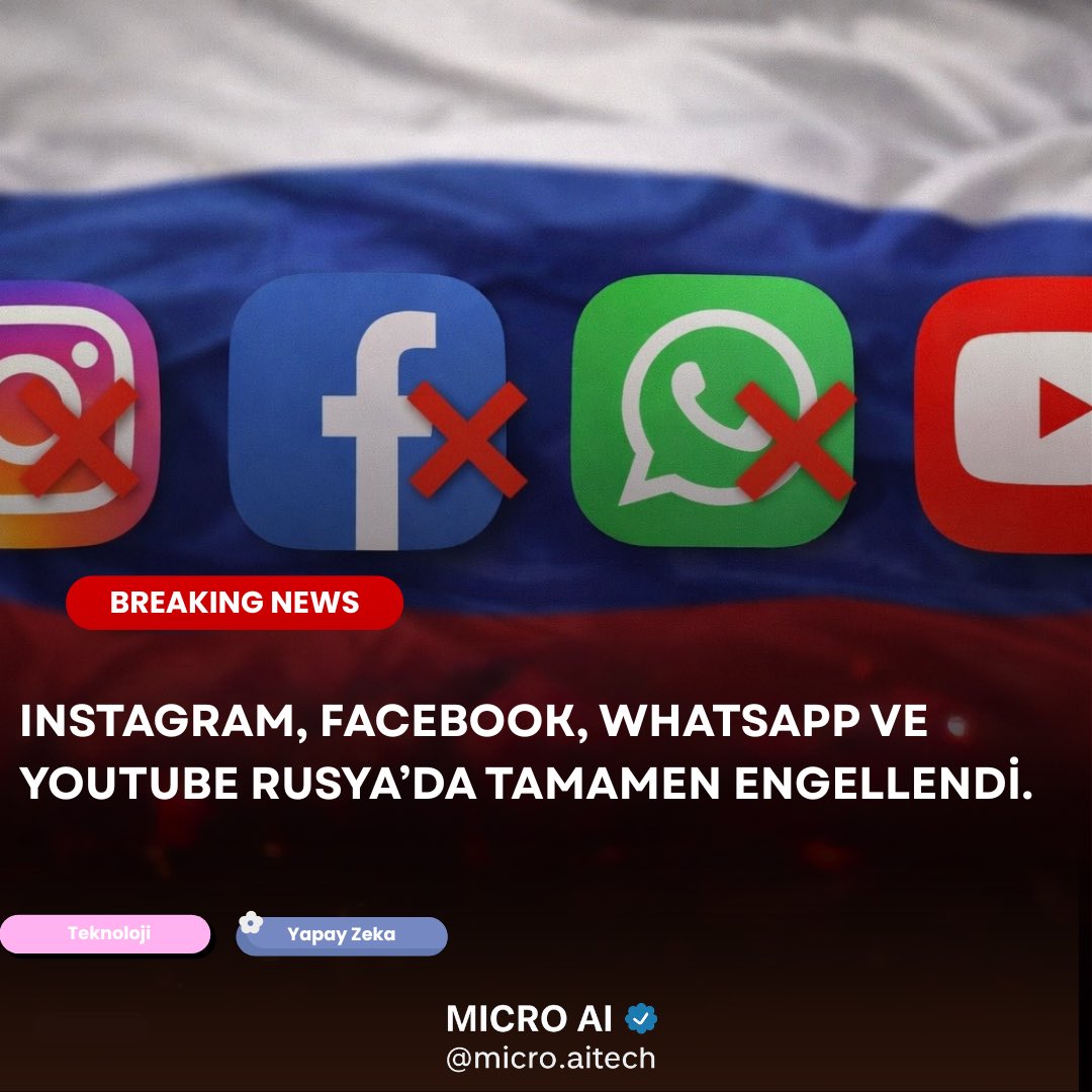 Rusya’da Facebook, instagram, YouTube, whatsapp yasaklandı