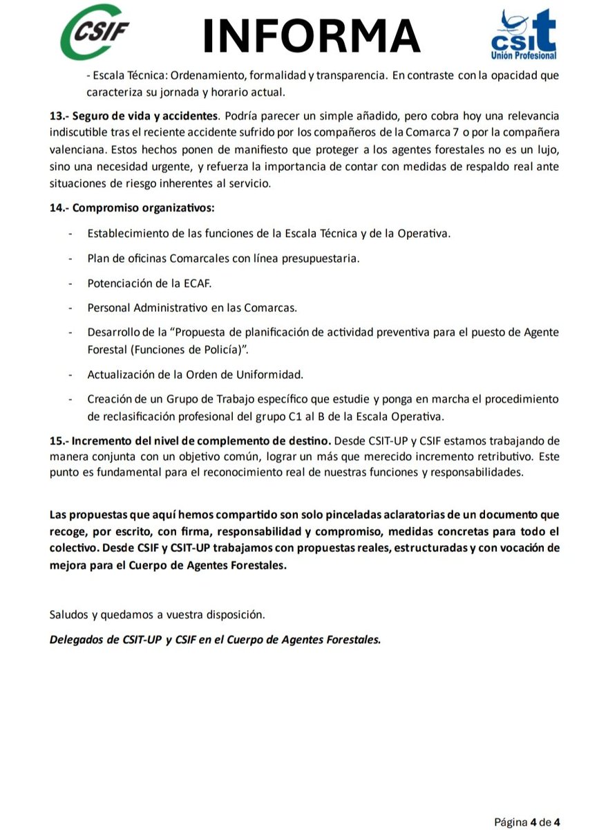 ℹ️ Acuerdo #AgentesForestalesCM

 🟢 <a href="/CSIF_AAFFMadrid/">CSIF_AAFFMadrid</a> y <a href="/CSITUP/">CSIT UNIÓN PR.</a> AAFF presentan una propuesta consensuada con
📈Mejoras para tod@s, contantes y sonantes.
➕
👮‍♀️👮‍♂️ Desarrollo profesional.

📑Datos y transparencia 🆚 difamaciones y métodos mafiosos del lobby de TMAFs👇