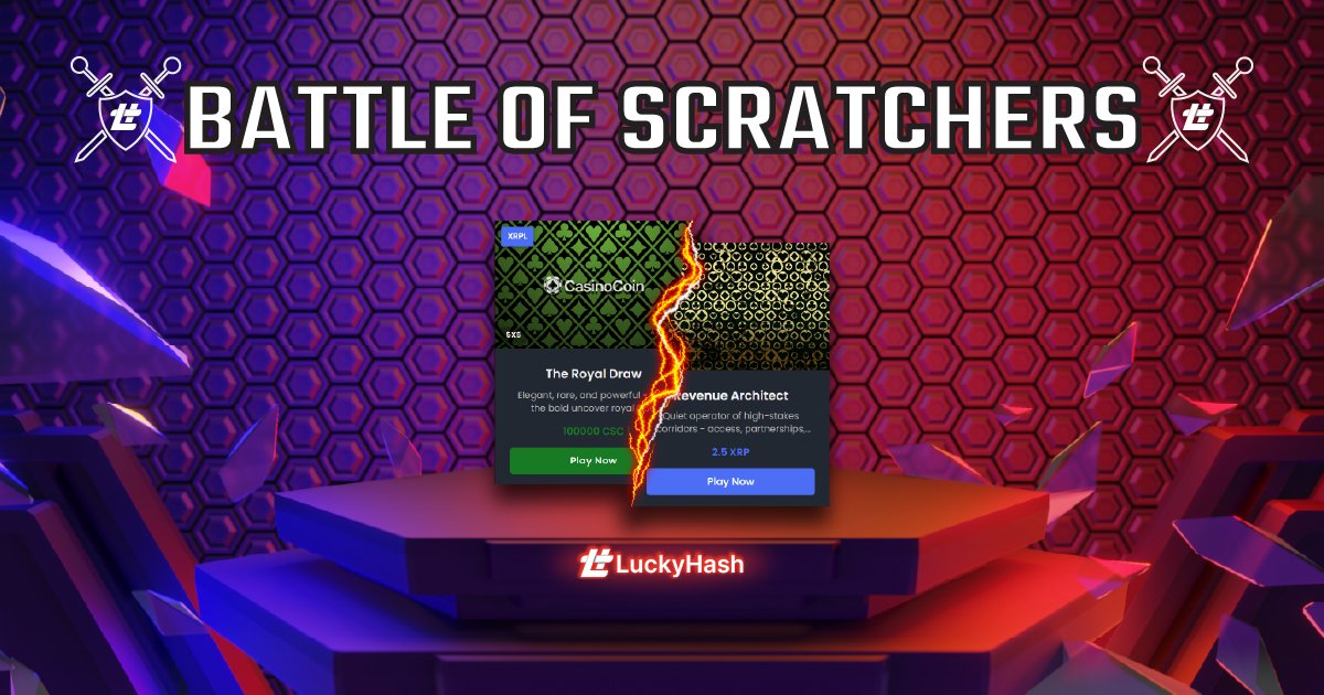 BATTLE OF THE SCRATCHERS is LIVE. 🃏⚔️
Want in? Purchase 10+ scratch cards (any type) during the competition window and you’re automatically entered.
Terms and conditions can be found in our Telegram t.me/+fkQ3o1KK1OEwO… or Discord Channel discord.gg/5yxfCpPq