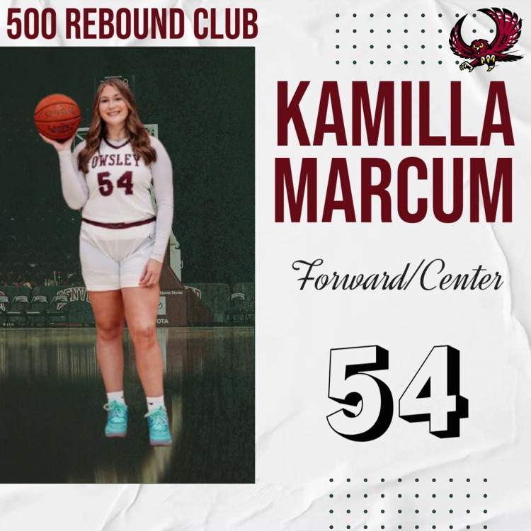 Lady Owls Basketball would like to Congratulate Junior Kamilla Marcum for becoming the newest member of the prestigious 500 Rebound Club at Owsley County High School! #ladyowlsbasketball