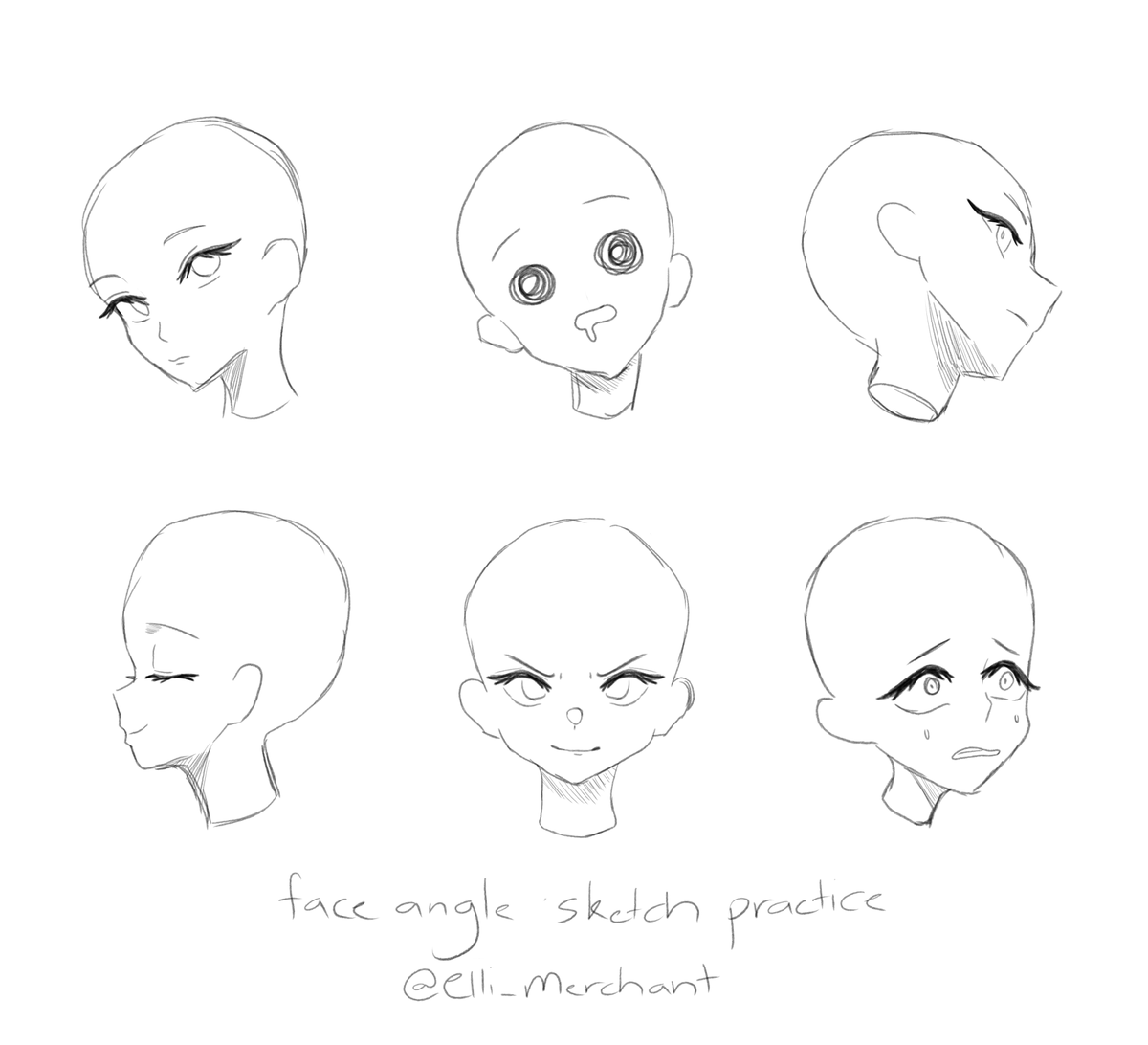 Morning face angle sketch practice