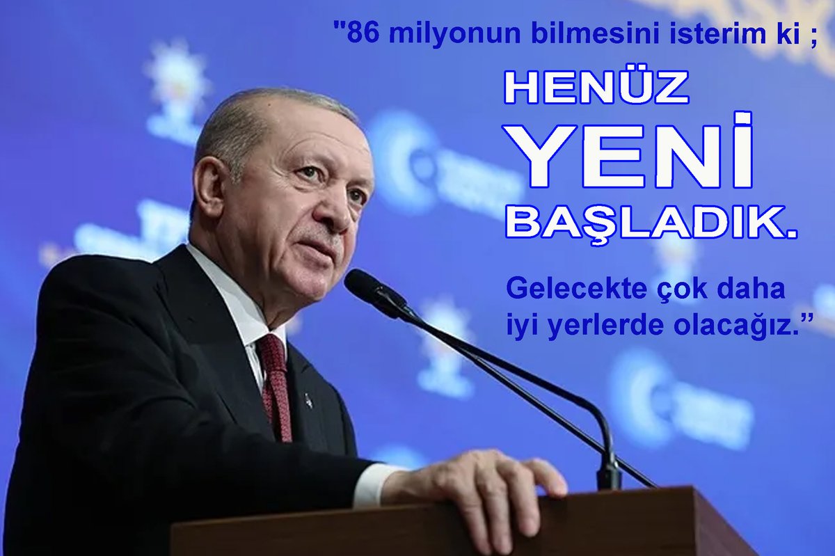 Başkan Erdoğan;
"Türkiye gündemi belirlenen ülke değil gündem belirleyen bir ülke olarak adından daha fazla söz ettiriyor. Cenab-ı Allah'a ne kadar hamd etsek azdır."

HENÜZ YENİ BAŞLADIK.
#TürkiyeYüzyılı 🇹🇷🇹🇷🇹🇷🇹🇷🇹🇷🇹🇷🇹🇷