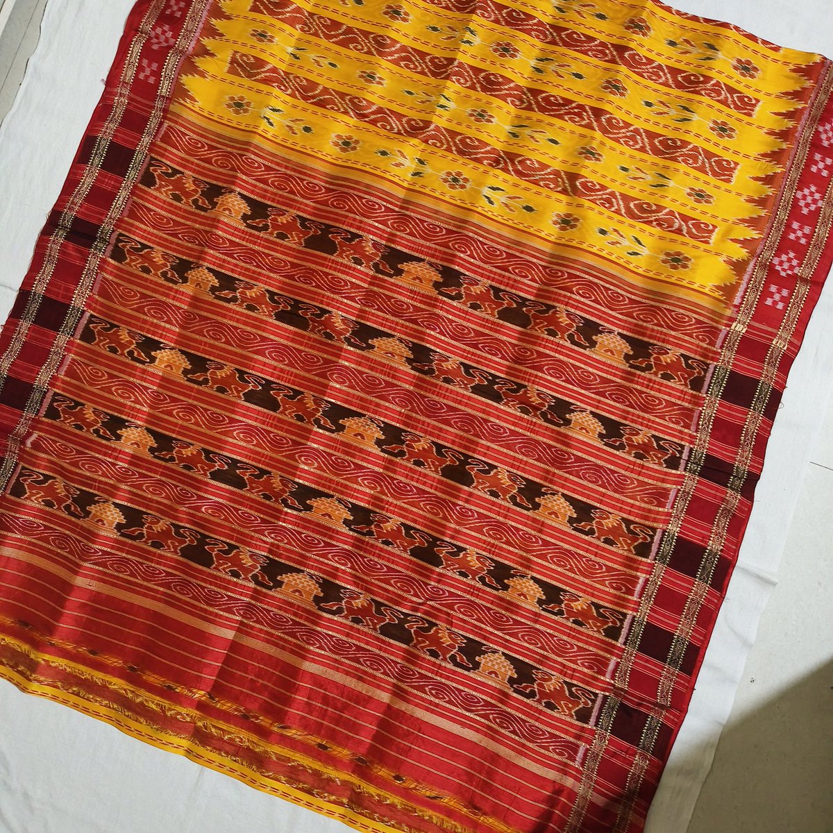 authodihand's tweet photo. #NewYear2026 #NewBeginnings #BandhaSilk #BandhaSaree #Odisha #Pasapali Border #KhanduaSilk #KhanduaSilk #KhanduaSilkSaree #KhanduaSaree #IkatSaree #KhanduaPata #SingleIkat #Bandha #HandmadeWithLove #HandWoven #Saree #MakeInIndia #MakeInBharat #MakeInOdisha Kindly Share ๐๐ป๐๐๐ป https://t.co/AJnI6ptwTq