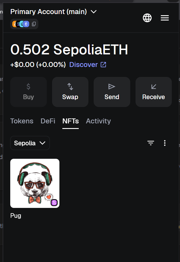 SinghMrinal04's tweet photo. 🚀Day 282 of #360DaysOfCode

Developed and deployed an ERC-721 NFT on Sepolia using Solidity &amp; Foundry.
• IPFS metadata integrated via Pinata
• Minted via script
• Verified on-chain ownership, NFT visible in wallet

GitHub: [https://t.co/cMqLLYX83K]

#Web3 #Solidity #NFT https://t.co/s4MMduhzQH