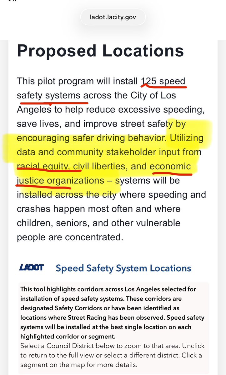 LA City, under <a href="/MayorOfLA/">Mayor Karen Bass</a> <a href="/KarenBassLA/">Karen Bass</a> is installing 125 speed cameras to reduce accidents &amp; street racing. 

How are they deciding where to place them? “Racial equity” &amp; “economic justice”. 

Which means they’re less likely to be placed where they’re actually needed. 🤦🏻‍♀️