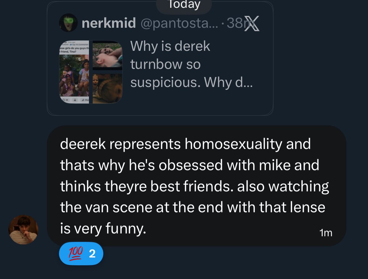 nightphanges's tweet image. derek, who represents homosexuality