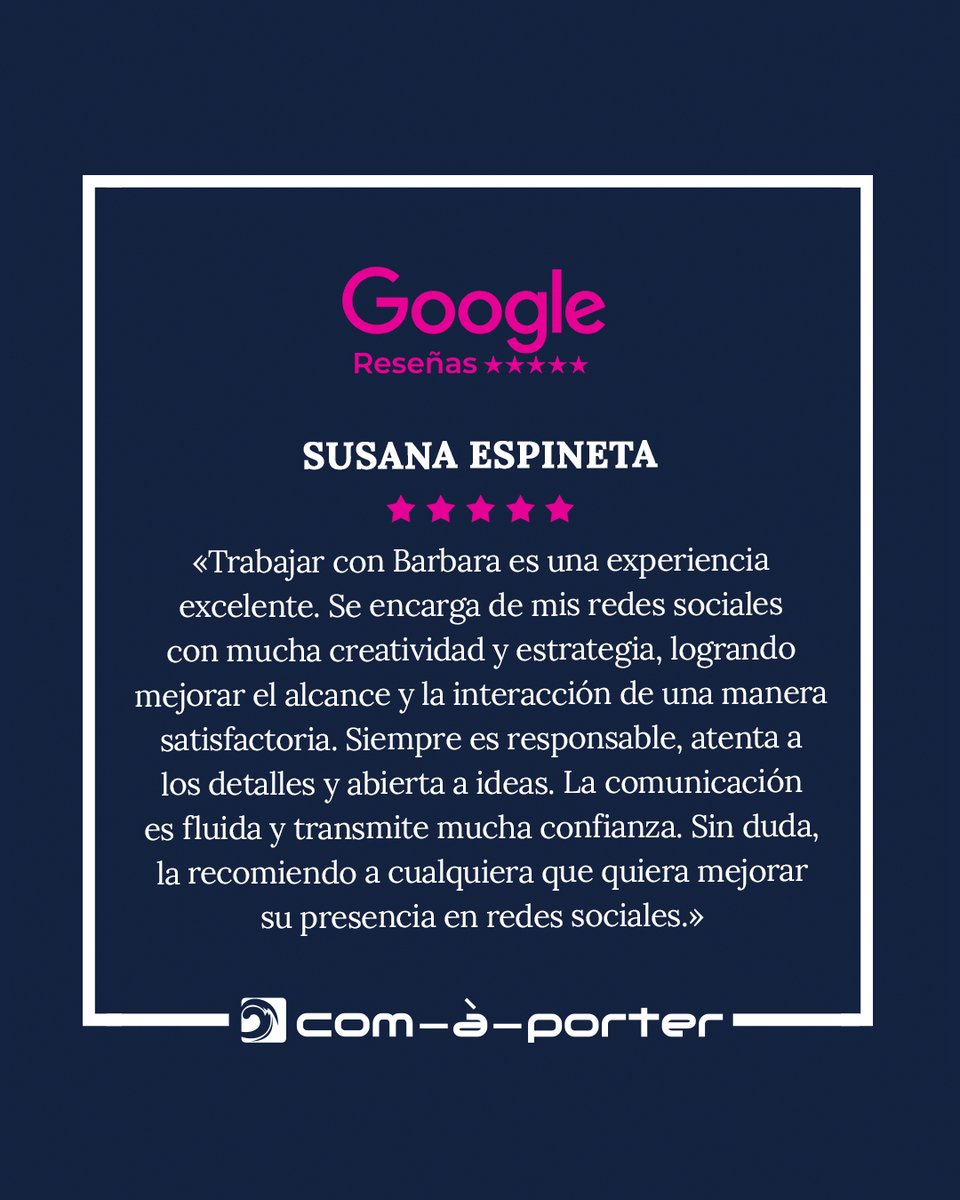 .Si conoces el trabajo de #Comaporter y quieres dejarnos una GRANDÍSIMA #reseña en #Google, pincha aquí 👉 g.page/r/Cb_9Mb3WL_Ag…