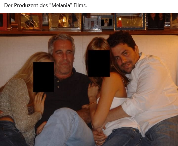 Rechts seht ihr den Produzenten des "Melania" Films. Überraschung?