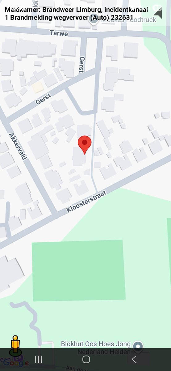 Brandmelding wegvervoer in Helden