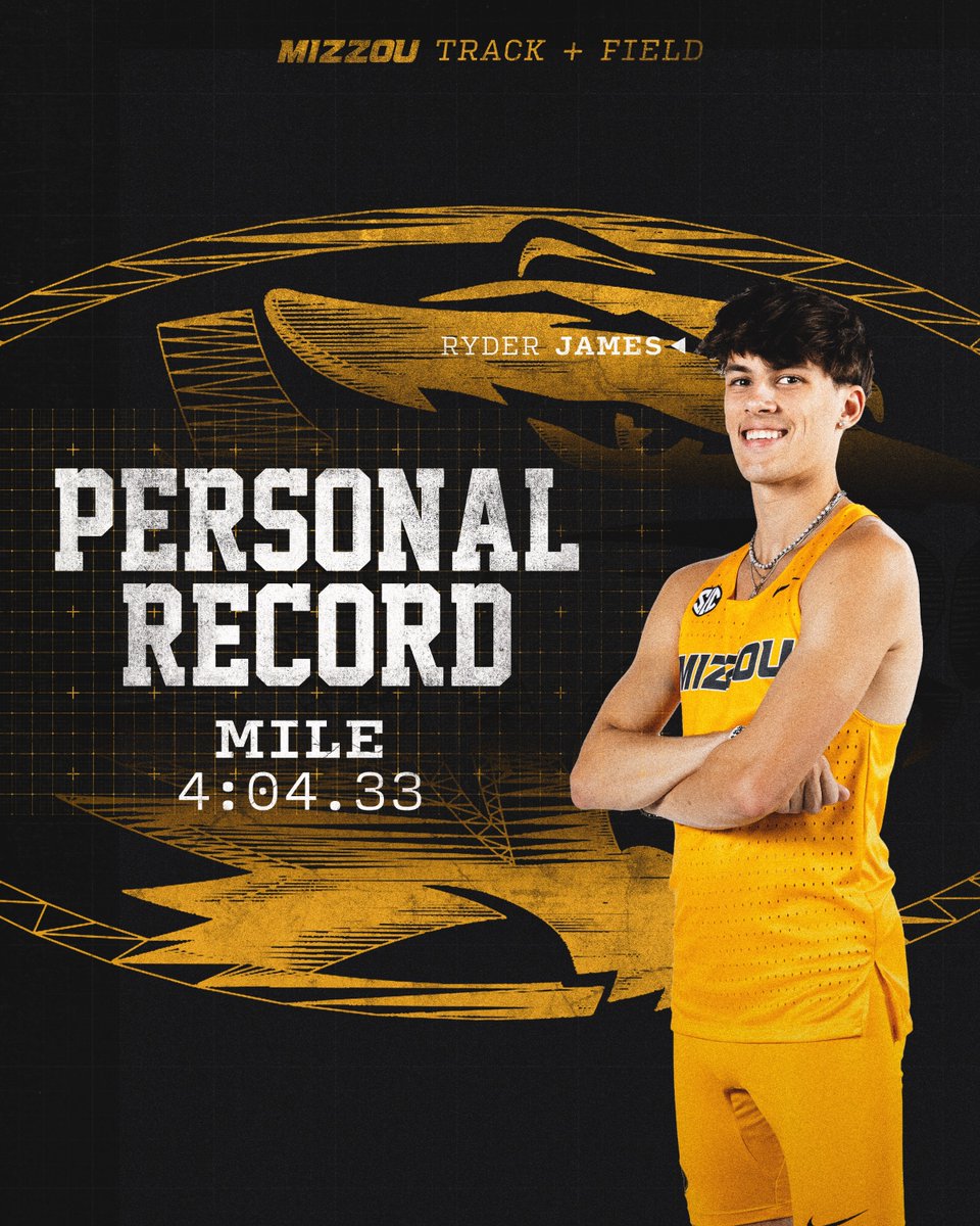 Ryder James secures a personal best in the mile with a result of 4:04.33 🏃

#MIZ 🐯